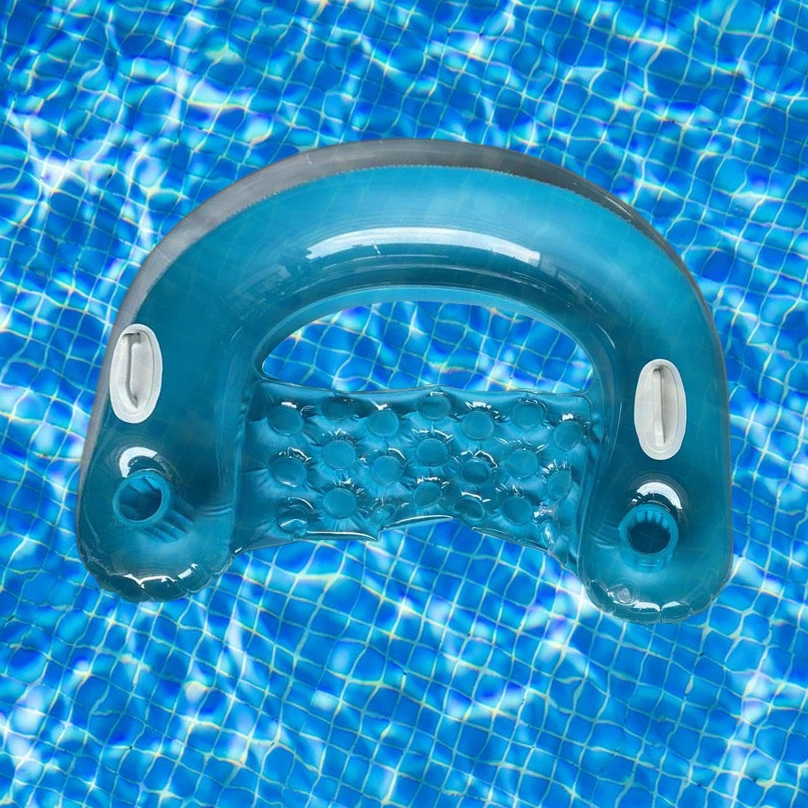 Gonfiabile per piscina per adulti, sedia galleggiante con portabevande, giocattolo per piscina, per giardino, campeggio, mare, tempo libero, attività all'aperto