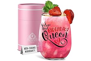 CROWNLY Crystal Birthday Gifts Wine Glass Birthday Gifts for Gin