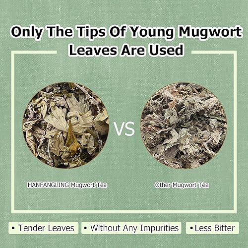 Miniatura 3 de HANFANGLING Mugwort Leaf - Té de hierbas para mejorar el sueño y la digestión, mejora la inmunidad brotes de artemisa natural, 1.76 onzas