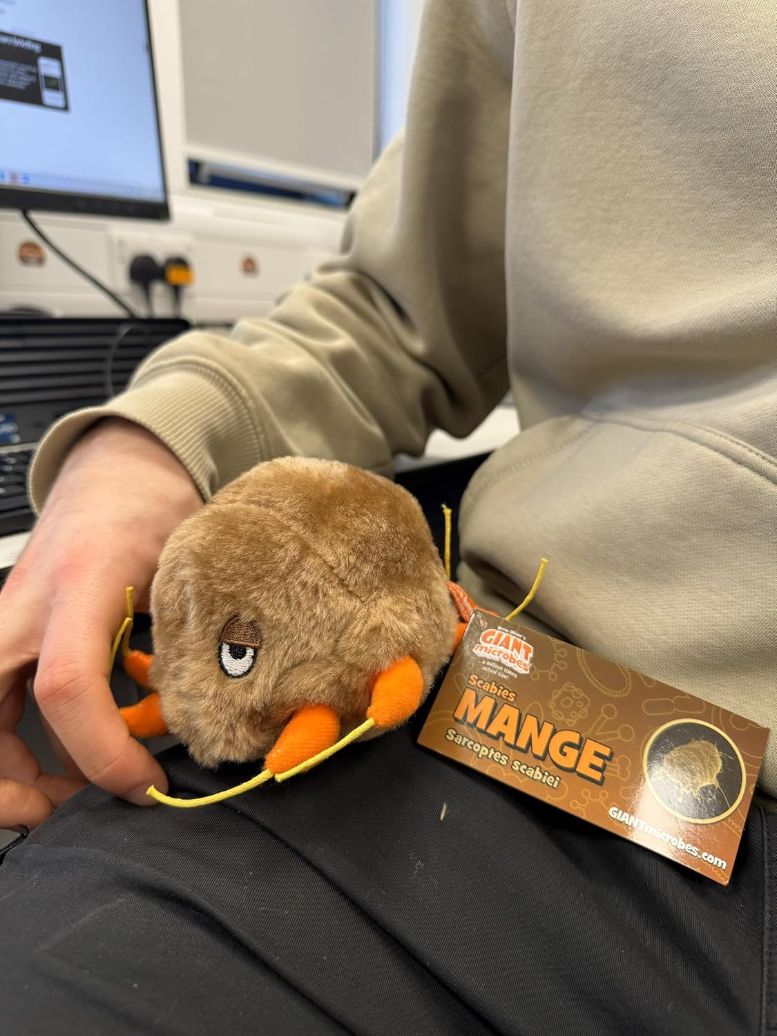 GIANTmicrobes Mange Plush – Learn about Mites and How They Cause Skin Disease, with this Educational Gift for Friends, Veterinarians, Educators, Pet Lovers, and Anyone with a Healthy Sense of Humor