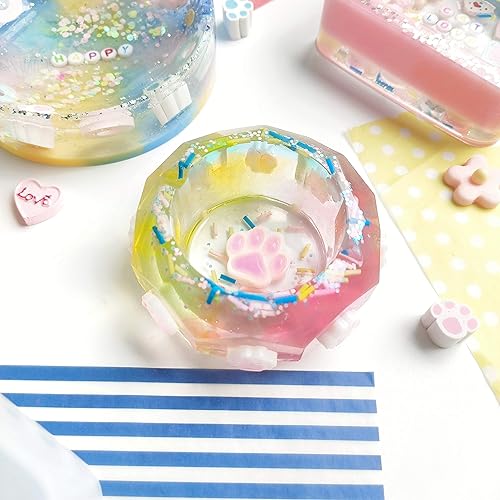 Miniatura 5 de Cenicero de resina epoxi moldes de silicona para hormigón, cemento, arcilla, octágono, cuadrado, redondo, paquete de 3 con juego de tutoriales