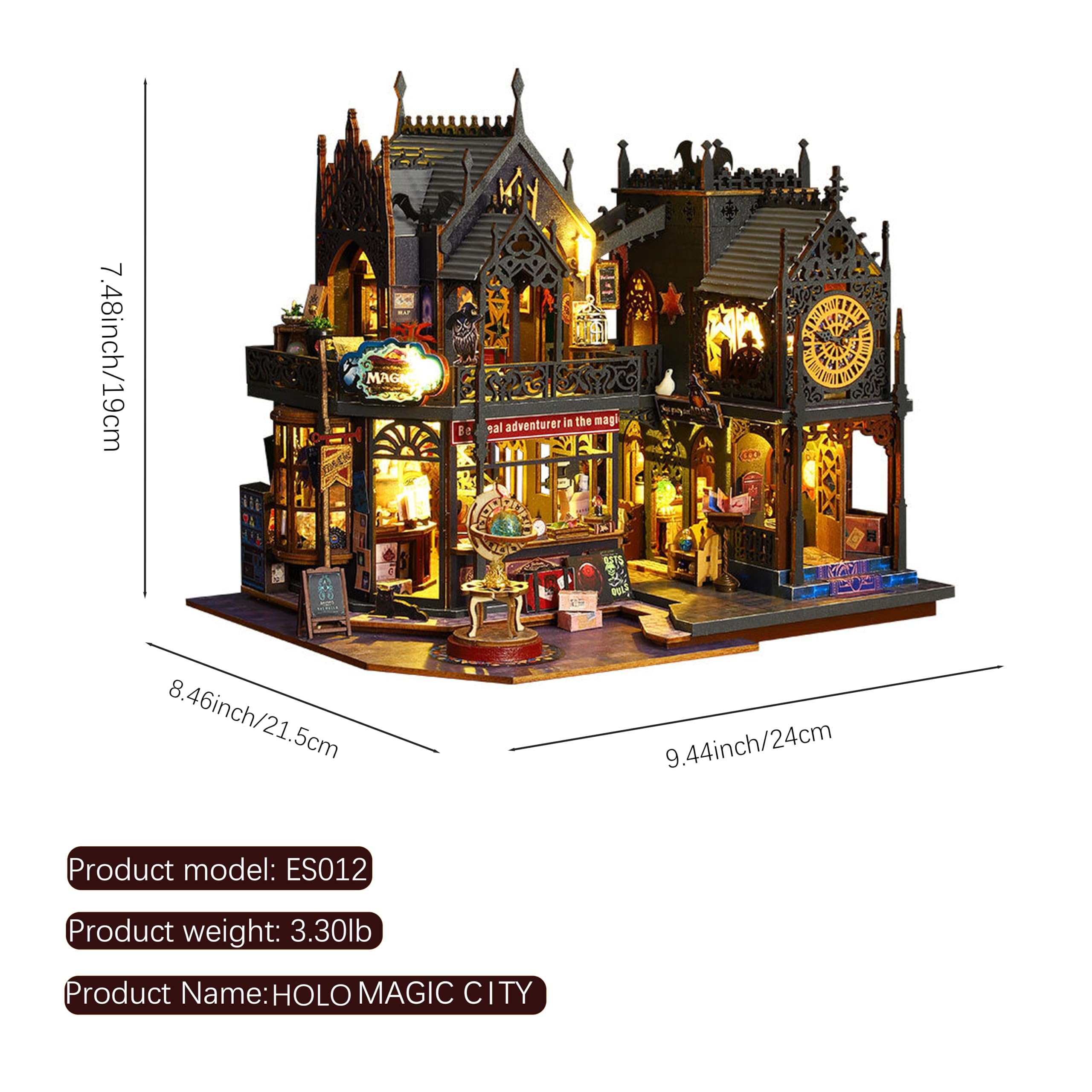 Kit DIY Miniature Maison De Poupée - Coin Salle D'étude Rive Gauche - Puzzle 3D En Bois