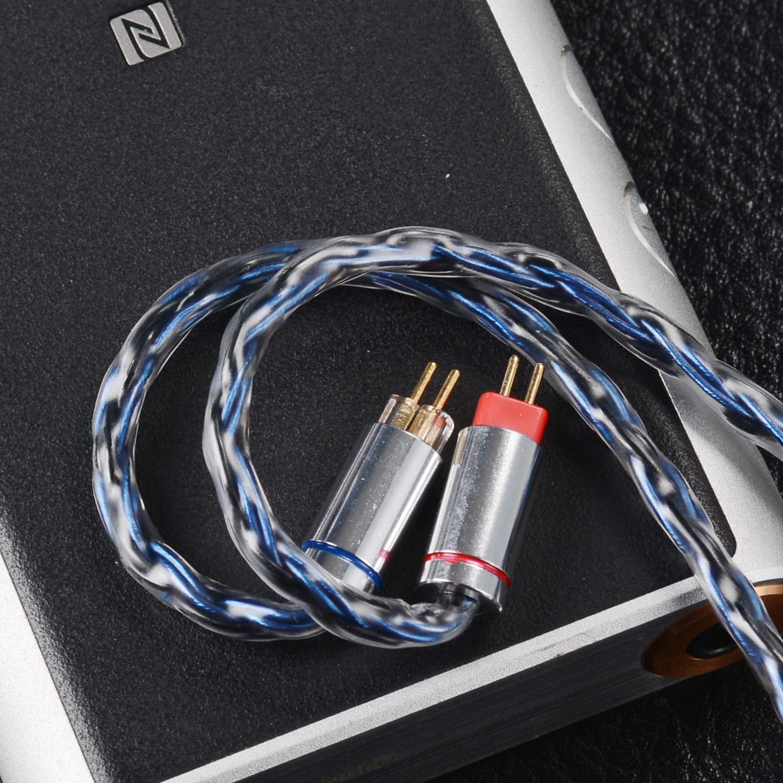 Cable de auriculares mejorado, cable de monitor intraural, cables IEM chapados en plata de 16 núcleos para KZ ZS10 ZSR ZST TRN V90 BL03, etc., funciona en audiófilo músico (0.78mm-2pin 1.5 m