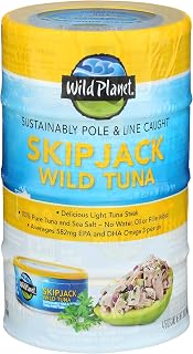 Wild Planet Skipjack Tuna, 20oz Cans (Pack of 4) - Clean, Additive-Free Canned Tuna for Healthy Meals