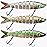CharmYee Bass Fishing Lures with Hot Stamping Foil Designed Highly Realistic 8 Multi Jointed Swimbaits for Freshwater Saltwater Bass Trout Fishing Bait