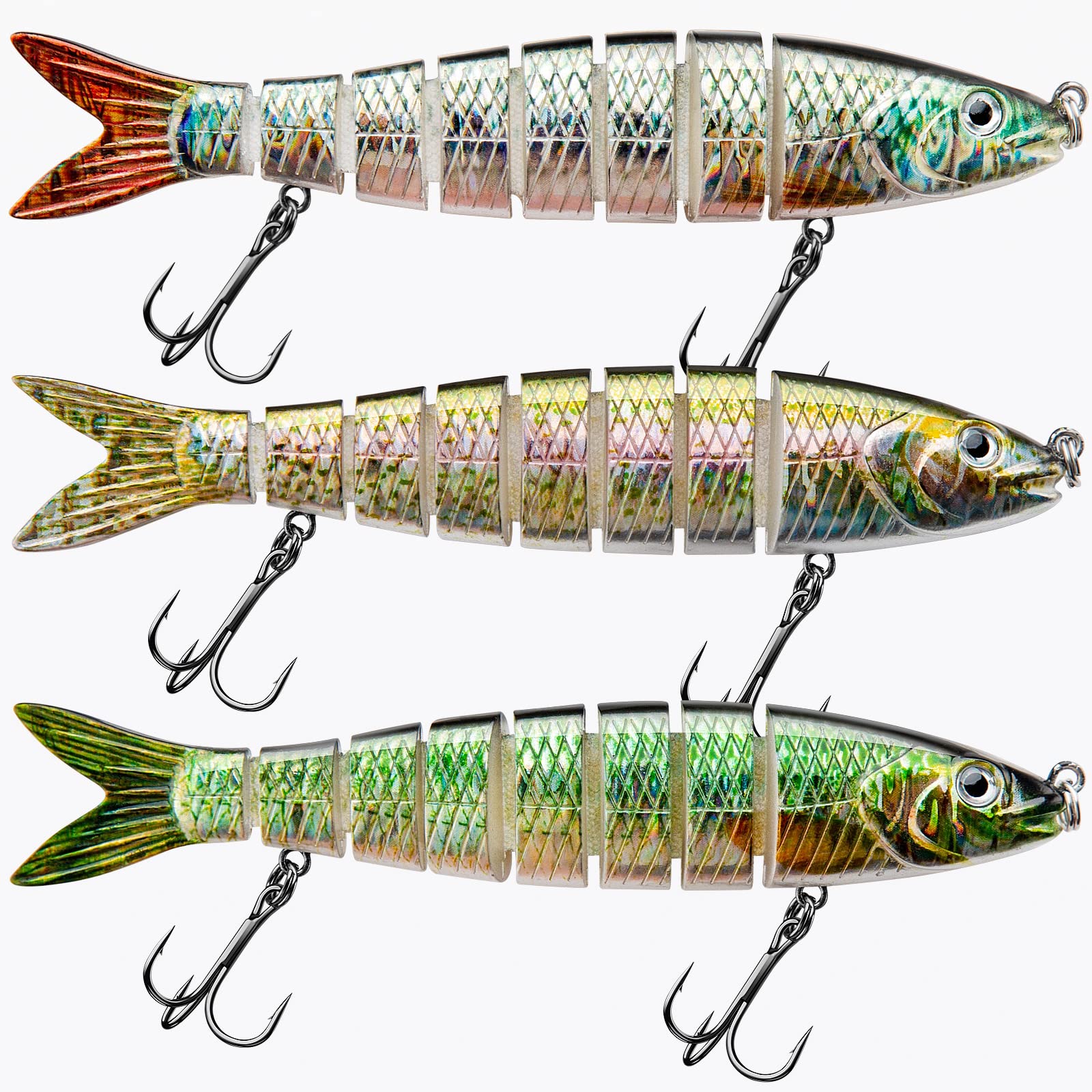 Bass Fishing Lure for Freshwater and Saltwater Lifelike Fishing Lures Multi Jointed Swimbait for Bass Trout Crappie Walleye Pike Fishing Gifts for Men