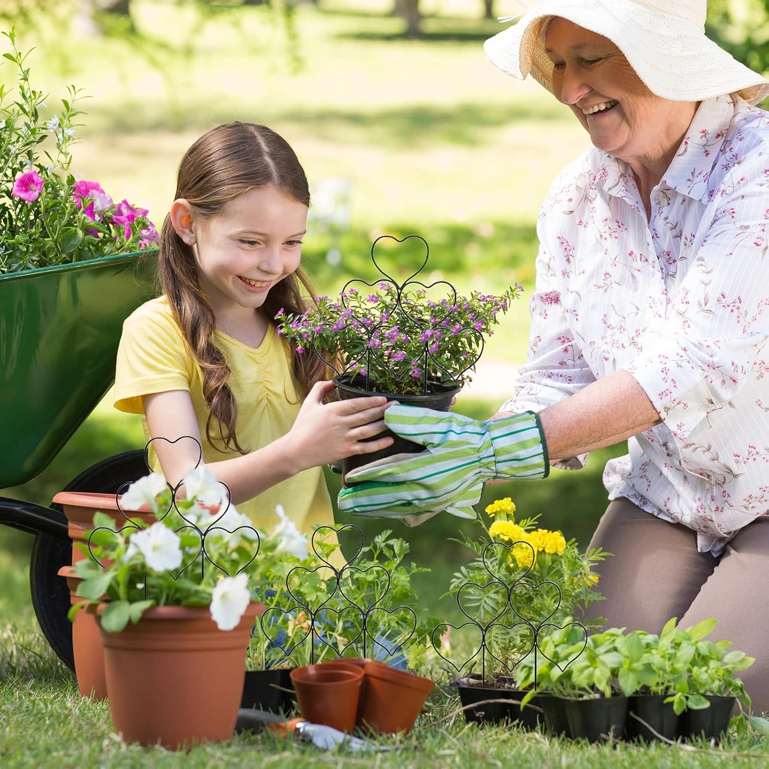 12 Pcs Plant Trellis Indoor for Climbing Plants, 17.3 Small Trellis for Potted Plants Rustproof Houseplant Support for Pothos Hoya Ivy Flower Potted Plants