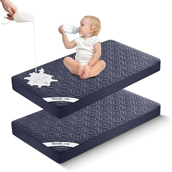 BEDLORE Waterproof Crib Mattress Protector 2 Pack for Standard Toddler Bed