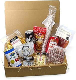 Bier Geschenkbox AMIGOS mit Spanischen Feinkost Delikatessen | Geschenkkorb | Präsentkorb | Geschenkset | Tapas aus Spanien