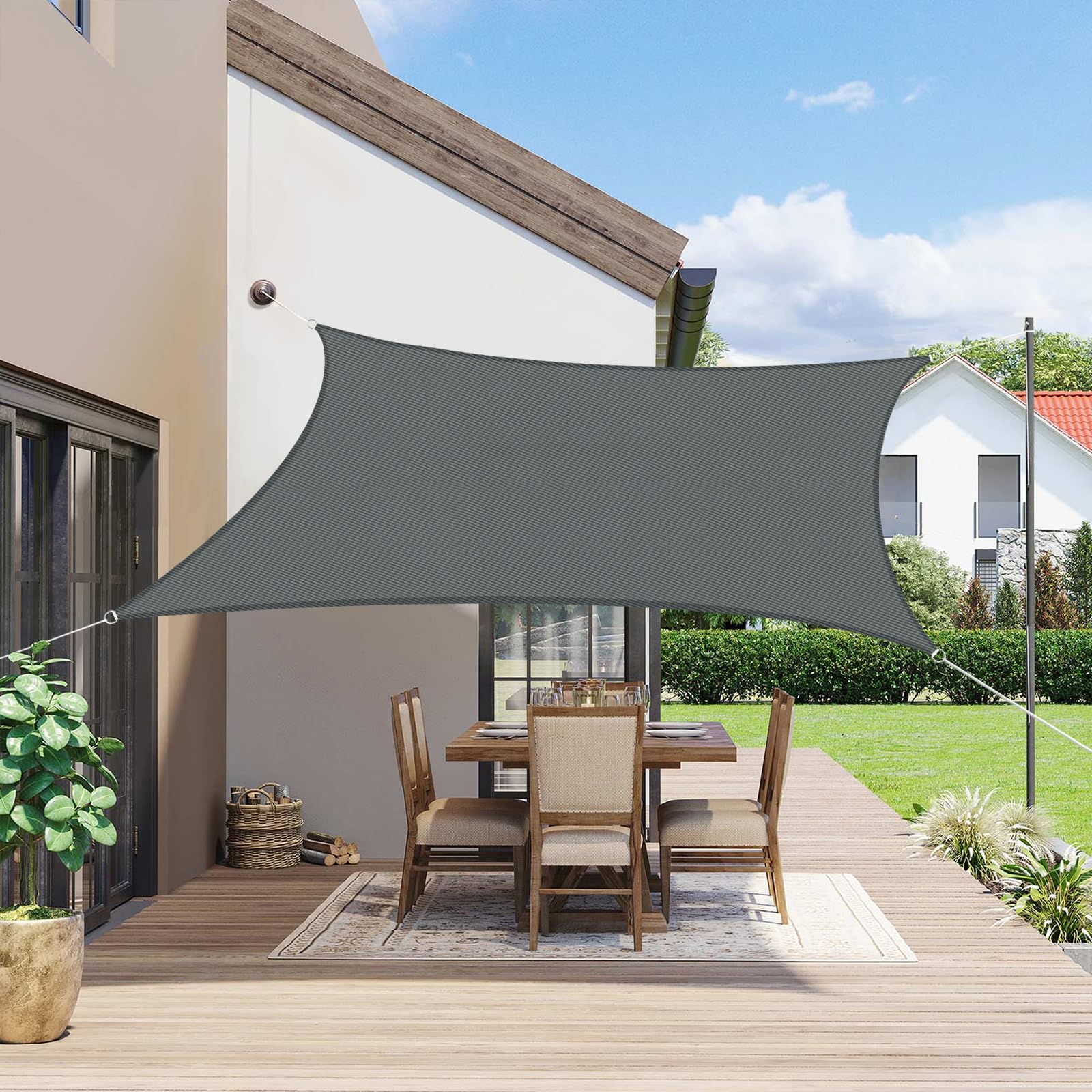 Sonnensegel Rechteck 1,5x1,6 M – Sonnenschutz Für Balkon & Garten Mit 95 % UV-Schutz – In Creme