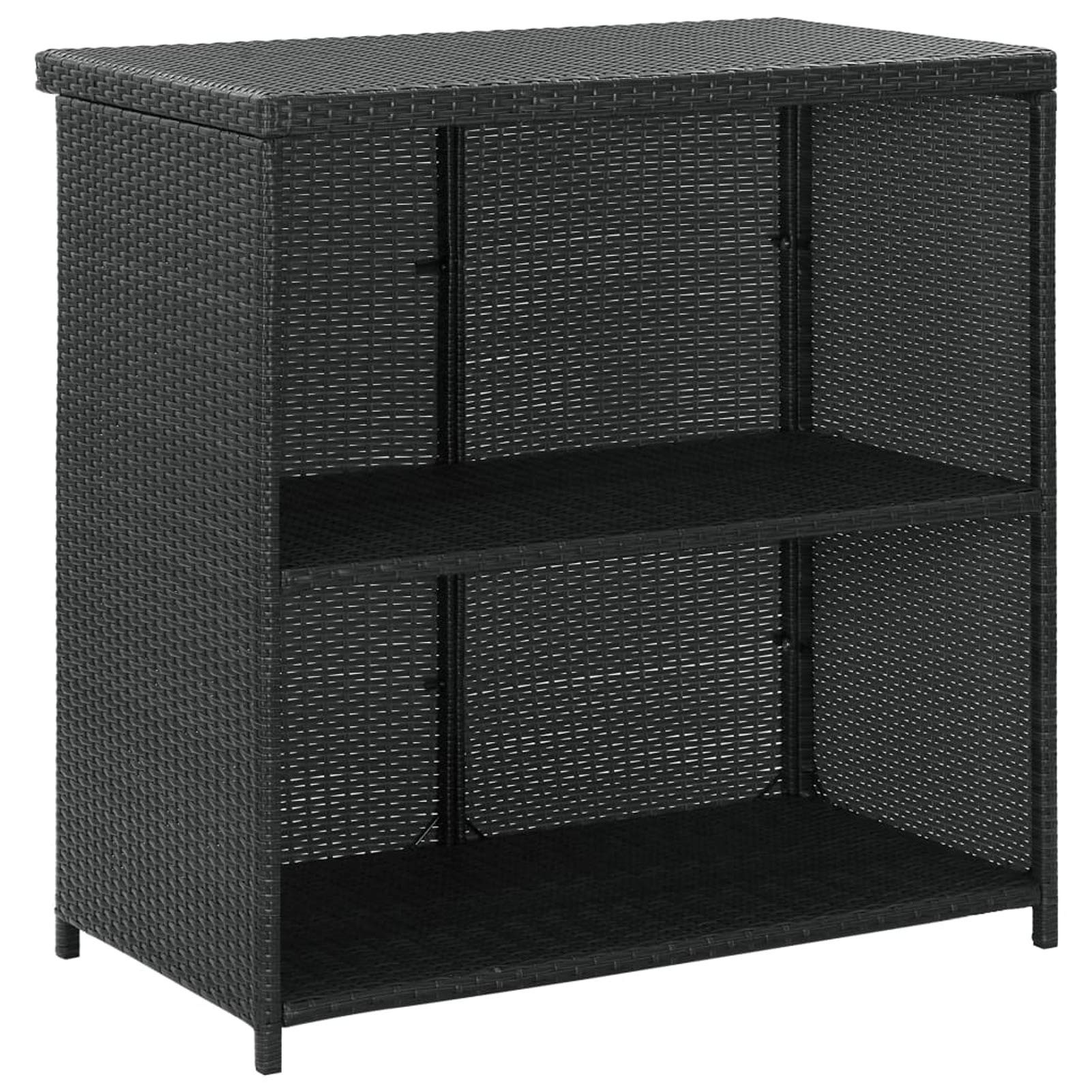Deufre Muebles de Bar Jardín Exterior 3 pzas,Mesa y Sillas Jardín,Mesa y Sillas Exterior,Mesa y Sillas de Bar de Ratán,Conjunto Mesa y Sillas con Cojines para Jardin y Terraza Negro