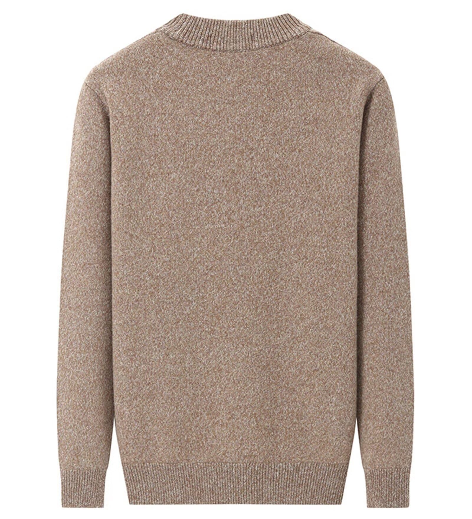 HNVAVQ Maglione Uomo a Trecce 100% Puro Cachemire Girocollo Maglia Invernale Morbida
