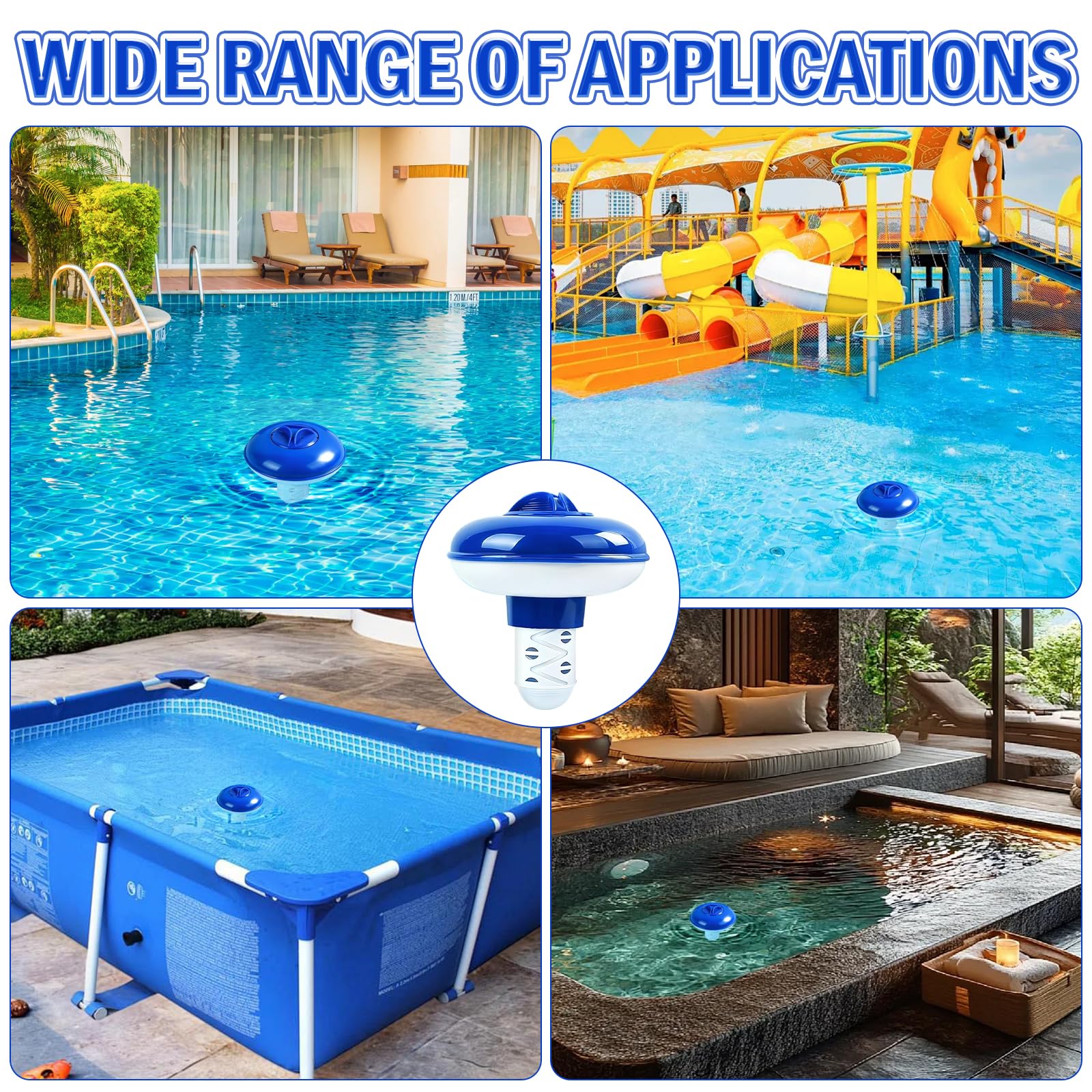 Diffuseur Chlore Piscine Distributeur de Chlore Galet Flottant Diffuseur Brome Spa Distributeur Flottant Para Piscinas, Jacuzzis, Spas, Fuentes y Parques Acuáticos
