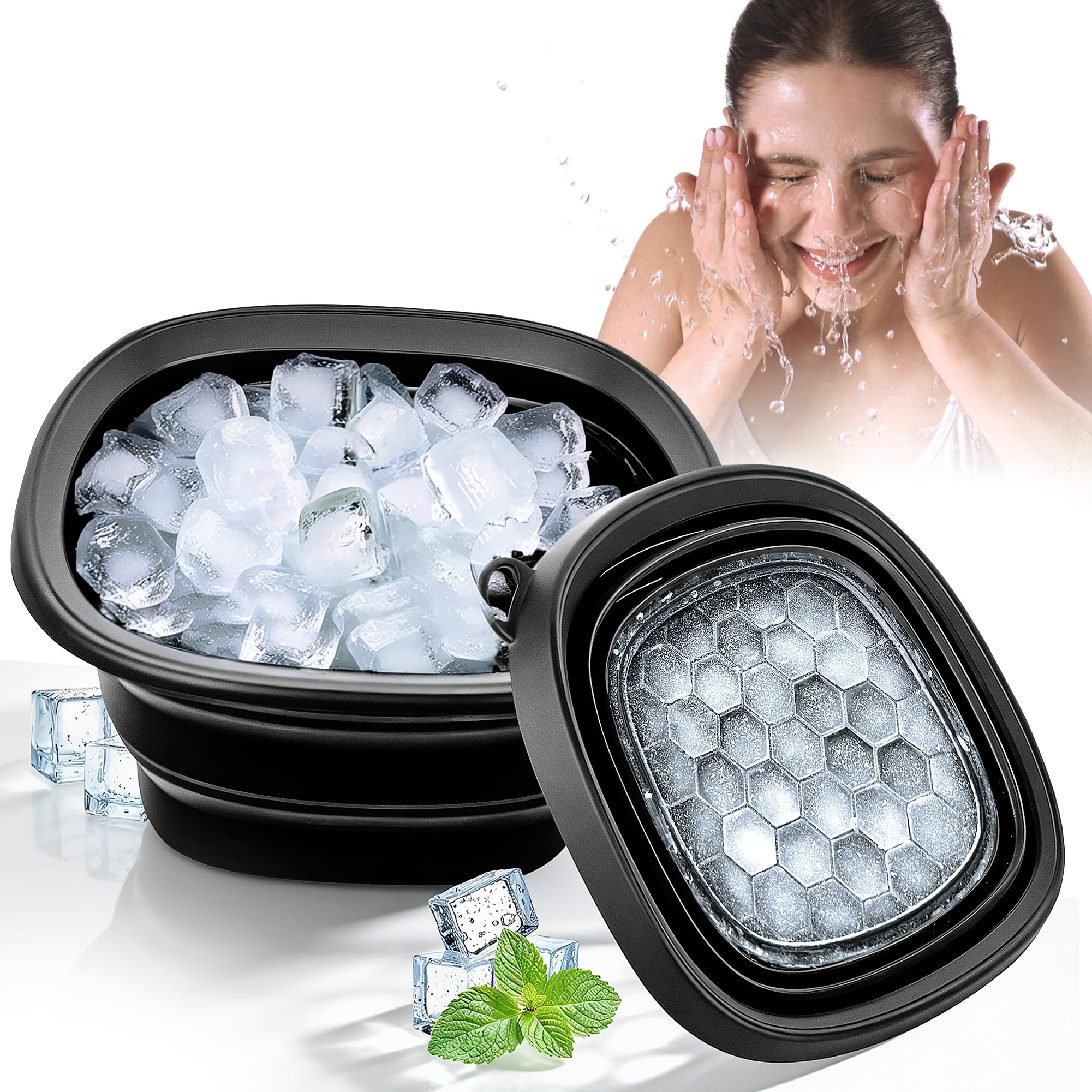 Palksky Large Foldable Silicone Bowl For Face Ice Bath, Ice Bath At Home - View #5