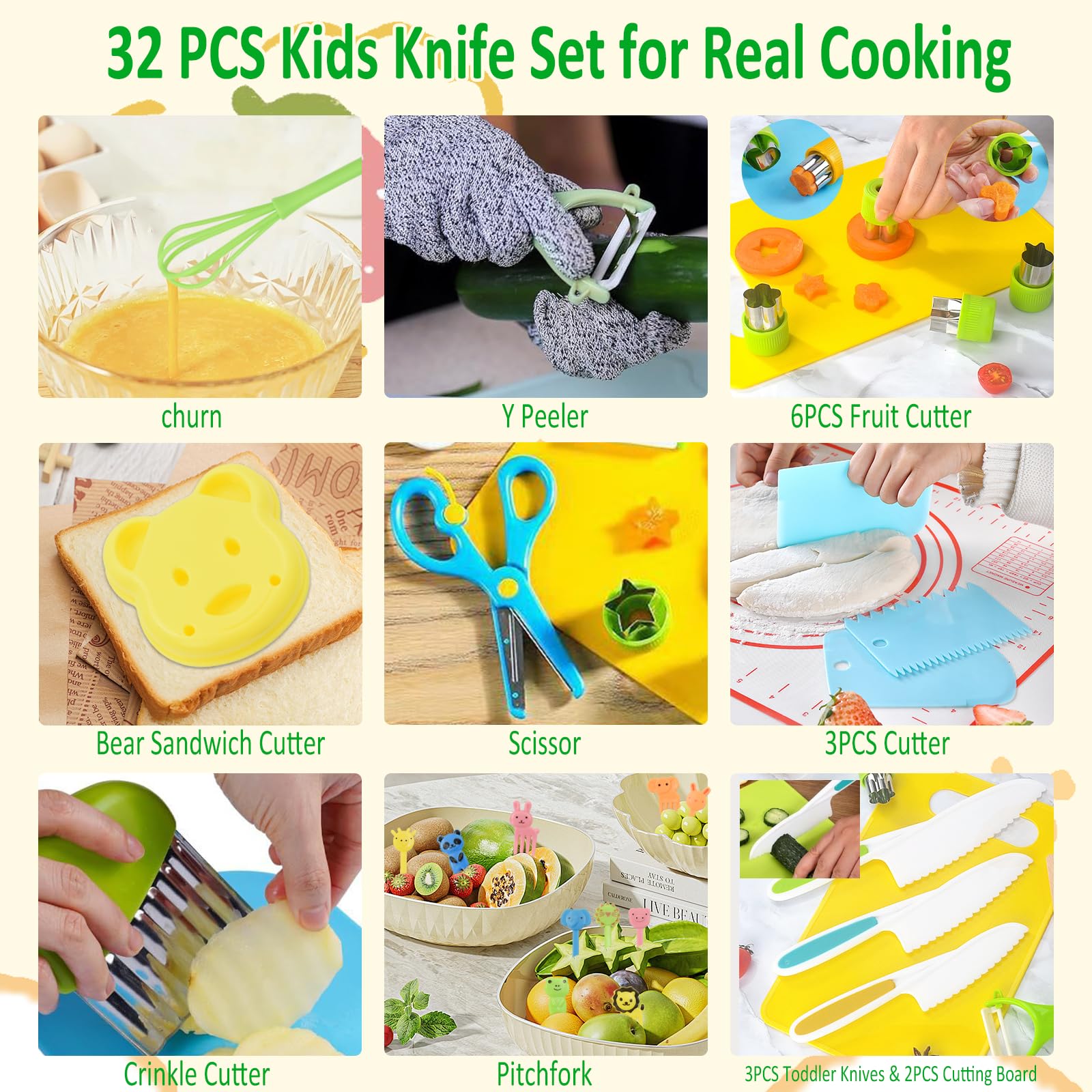 Jimadreams Kit Cuisine Enfant Montessori Avec Couteaux