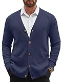 Men&apos;s Cardigan Sweater Long Sleeve Casual V Neck Lightweight Button Down Knitted Sweater with Pockets Fall Clothes