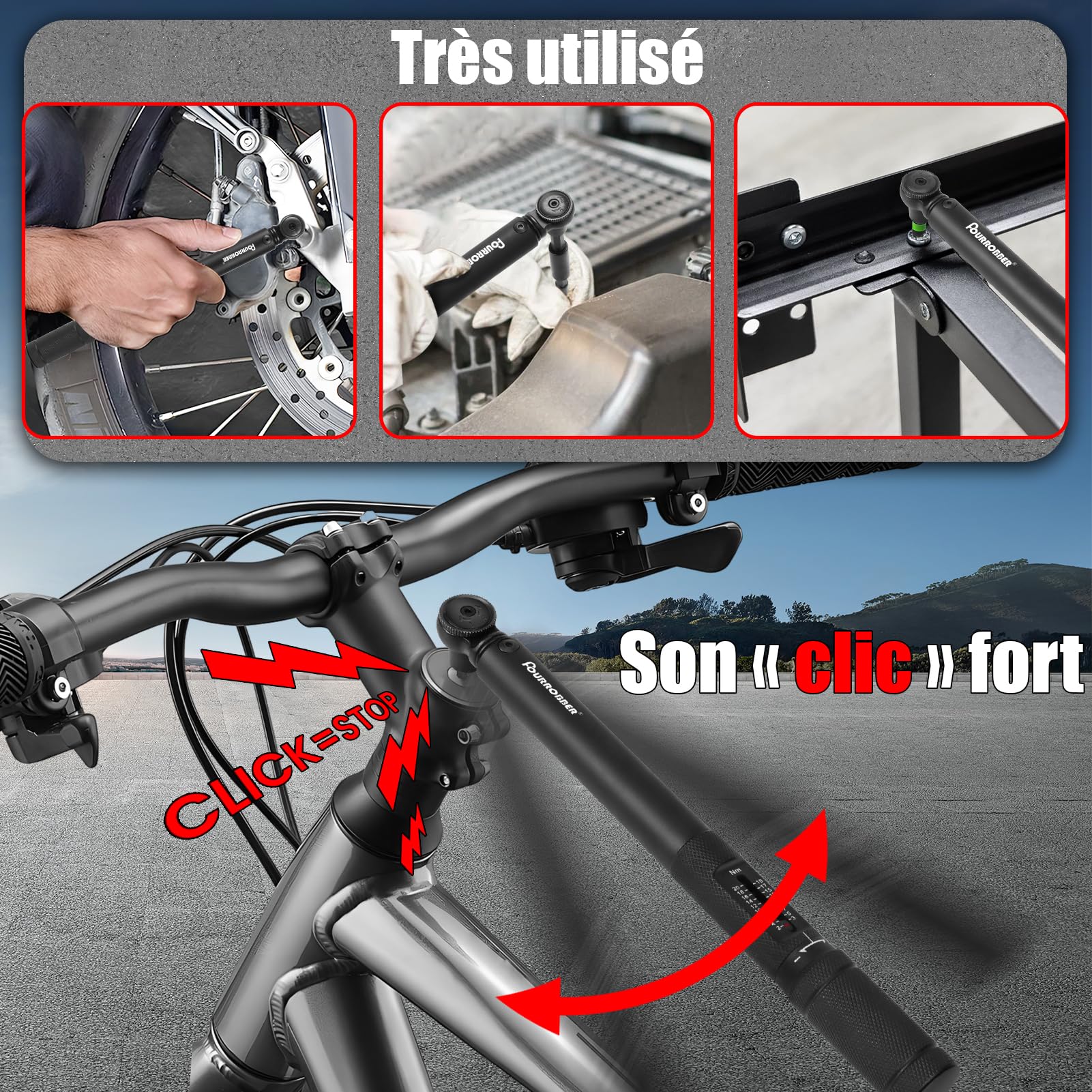 1/4 Clé Dynamométrique 2-20NM de Precision avec 20 Pièces Embouts H,SL,T,PH,PZ Bit pour vélo