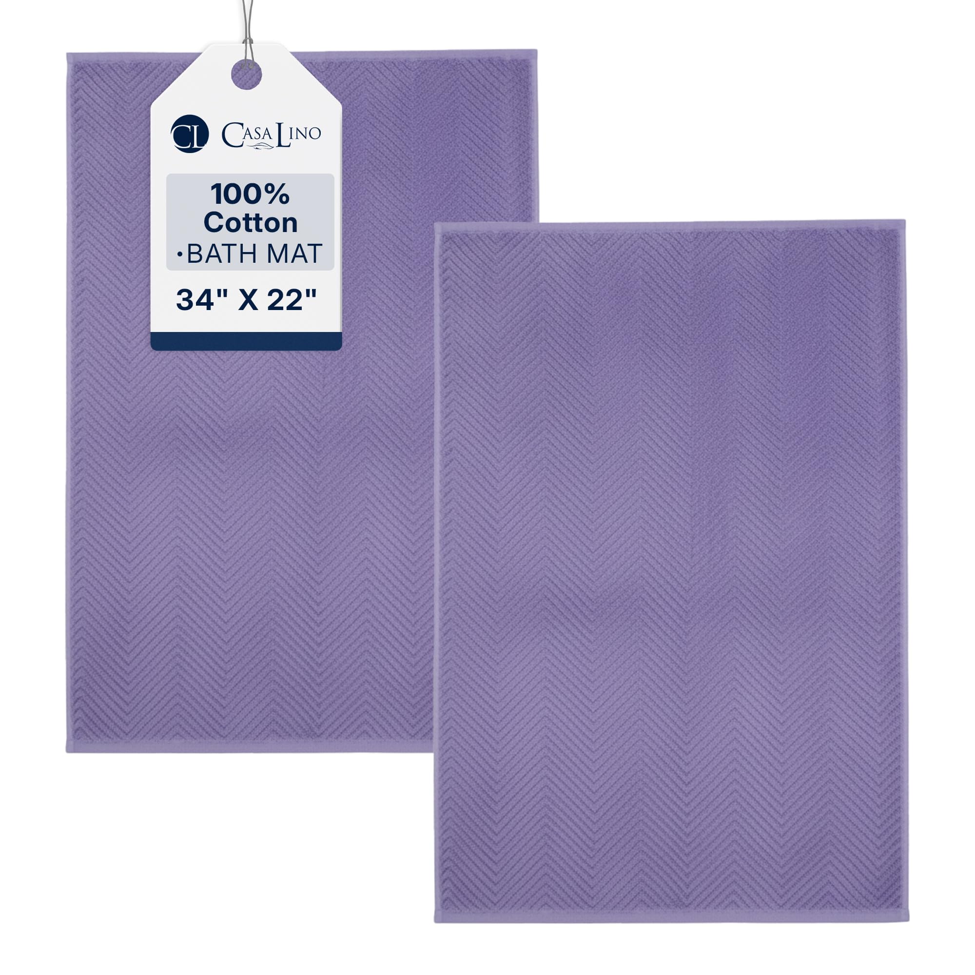 Snapklik.com : Casa Lino 100% Cotton Bath Mat Set Of 2