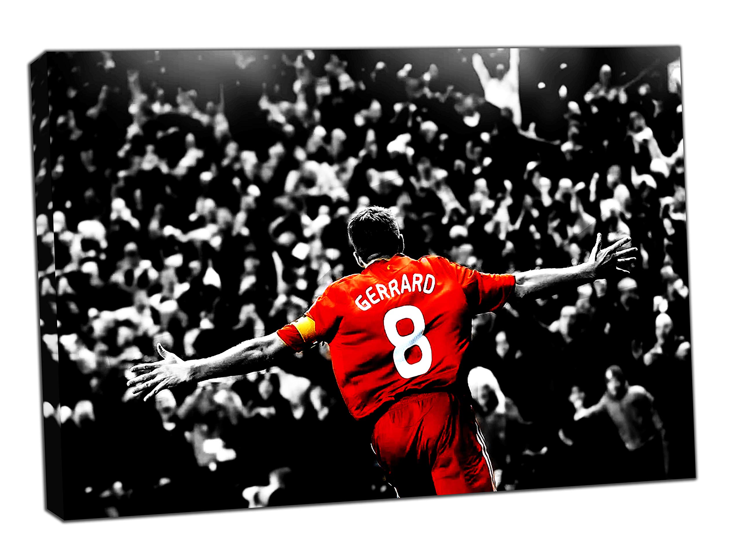 ARTSPRINTS STEVEN GERRARD LIVERPOOL Picture Reproduction Print On Framed Canvas Wall Art Home Decoration 12x 8inch(30x 20 cm) -38mm depth