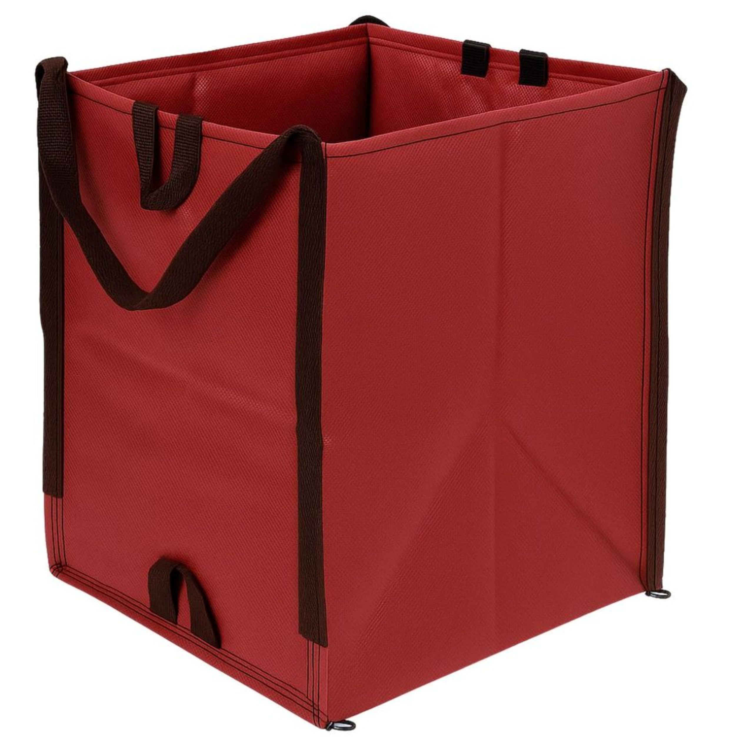 DURASACK Heavy Duty Home and Yard Bags 48-Gallon Reusable Self-Standing Lawn and Leaf Bags Garbage Can with Reinforced Handles, Red