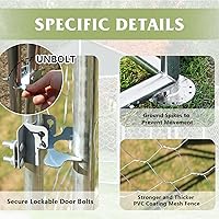 Vista 4 de Grepatio Perrera exterior para perros con carcasa impermeable para perros grande, jaula de acero galvanizado con bloqueo seguro