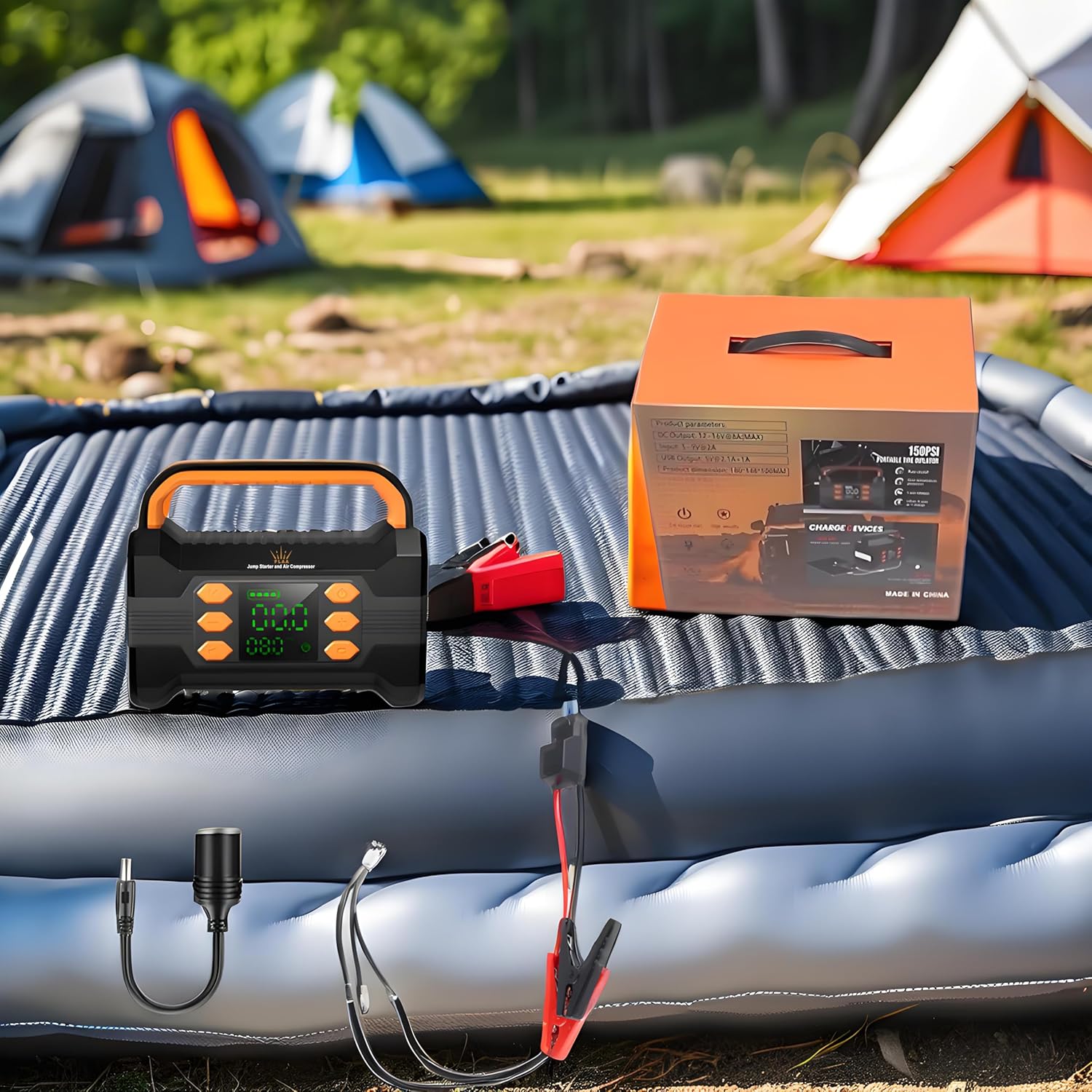 FLAA Jump Starter with Air Compressor 6000A, Portable Car Battery Booster, Jumper, 150PSI Tire Inflator, Power Pack, USB-C Quick Charge, for 12V Cars, Trucks, SUVs, 8.5L Gas/6.5L Diesel - Image 7