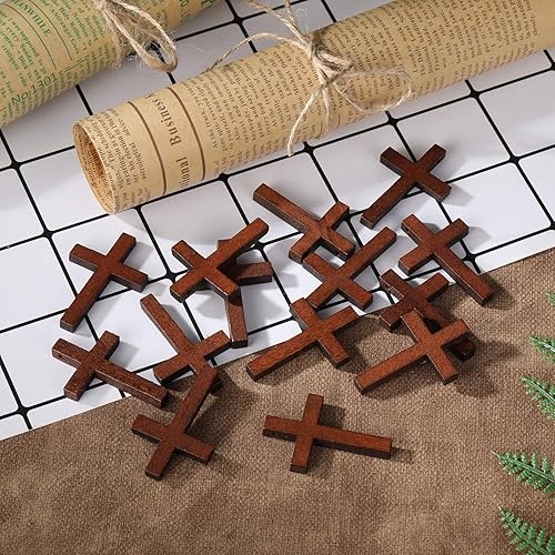 Miniatura 4 de Honoson 70 colgantes de cruz de madera para manualidades, cruz, cruz de madera natural, cruz de palmera, cruz de madera de olivo para manualidades,