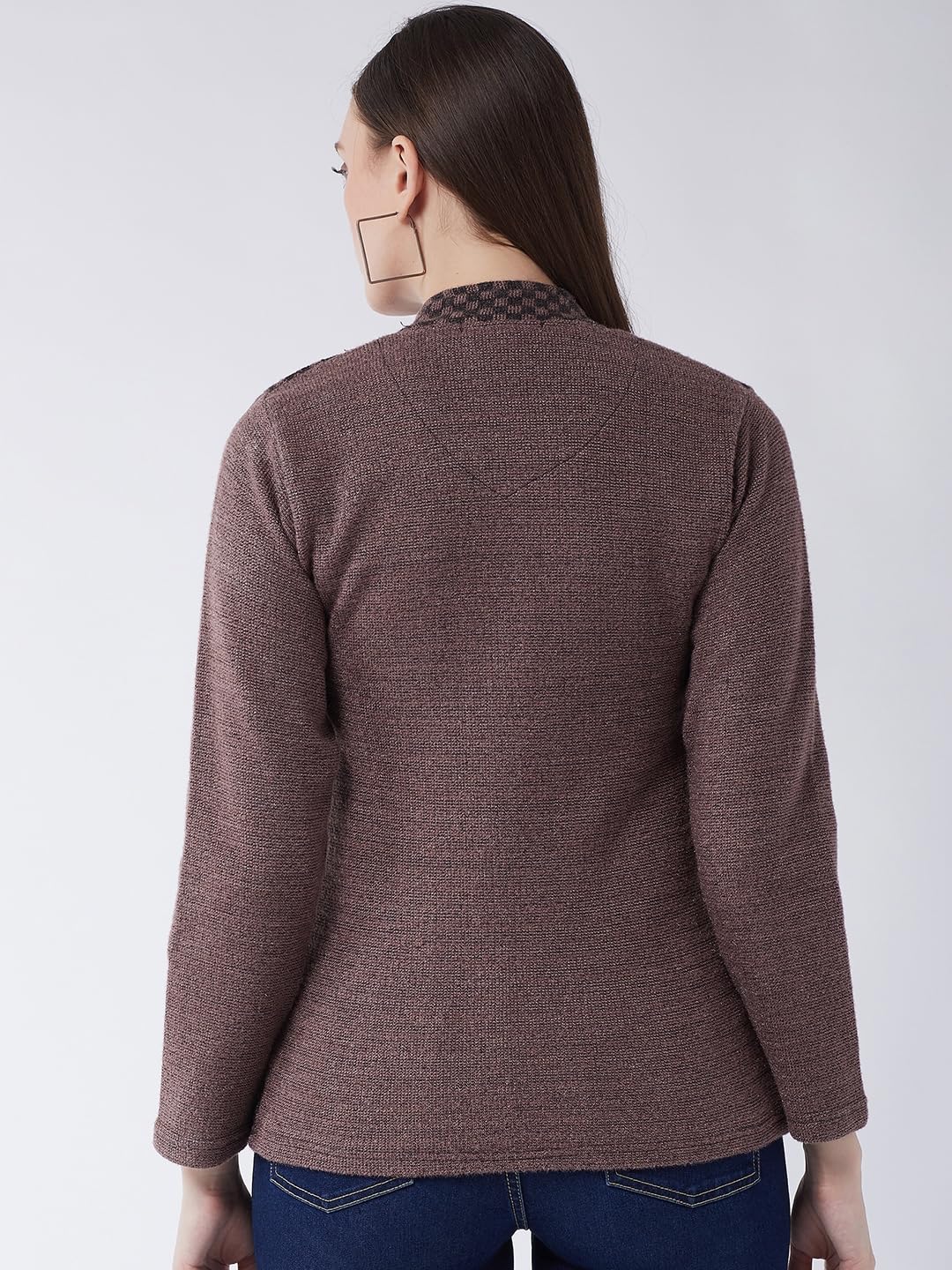 Pivl Women's Long Winter Acrylic Blend Sweater_Pink_M - Image 6 thumbnail