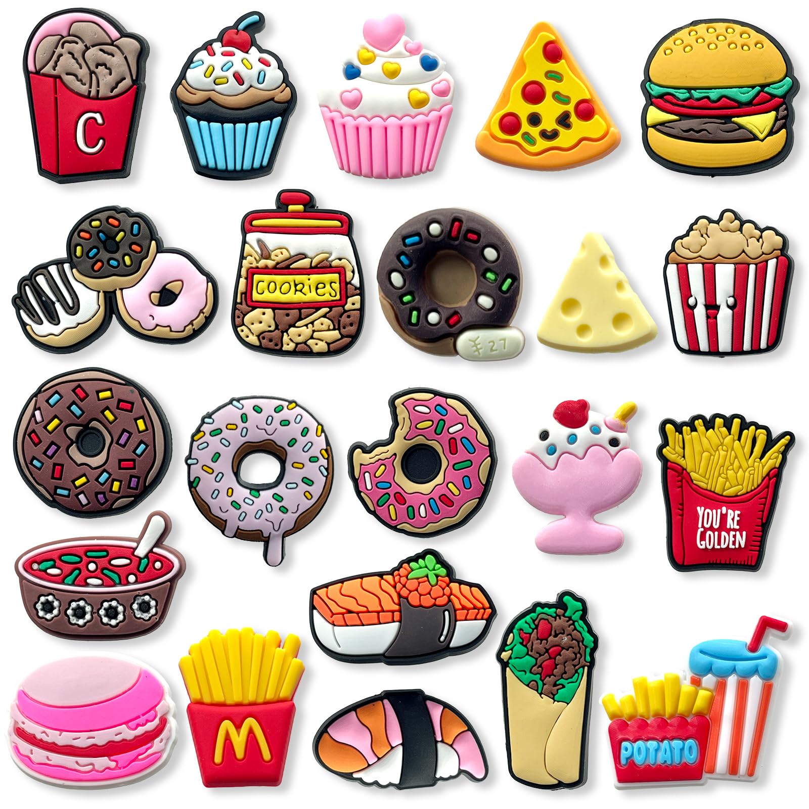 Euphaglaia Cat Food Ice cream Charms for Clog Shoes Decoration, Astronauts Magical Inspirational Charms Accessories for Adults