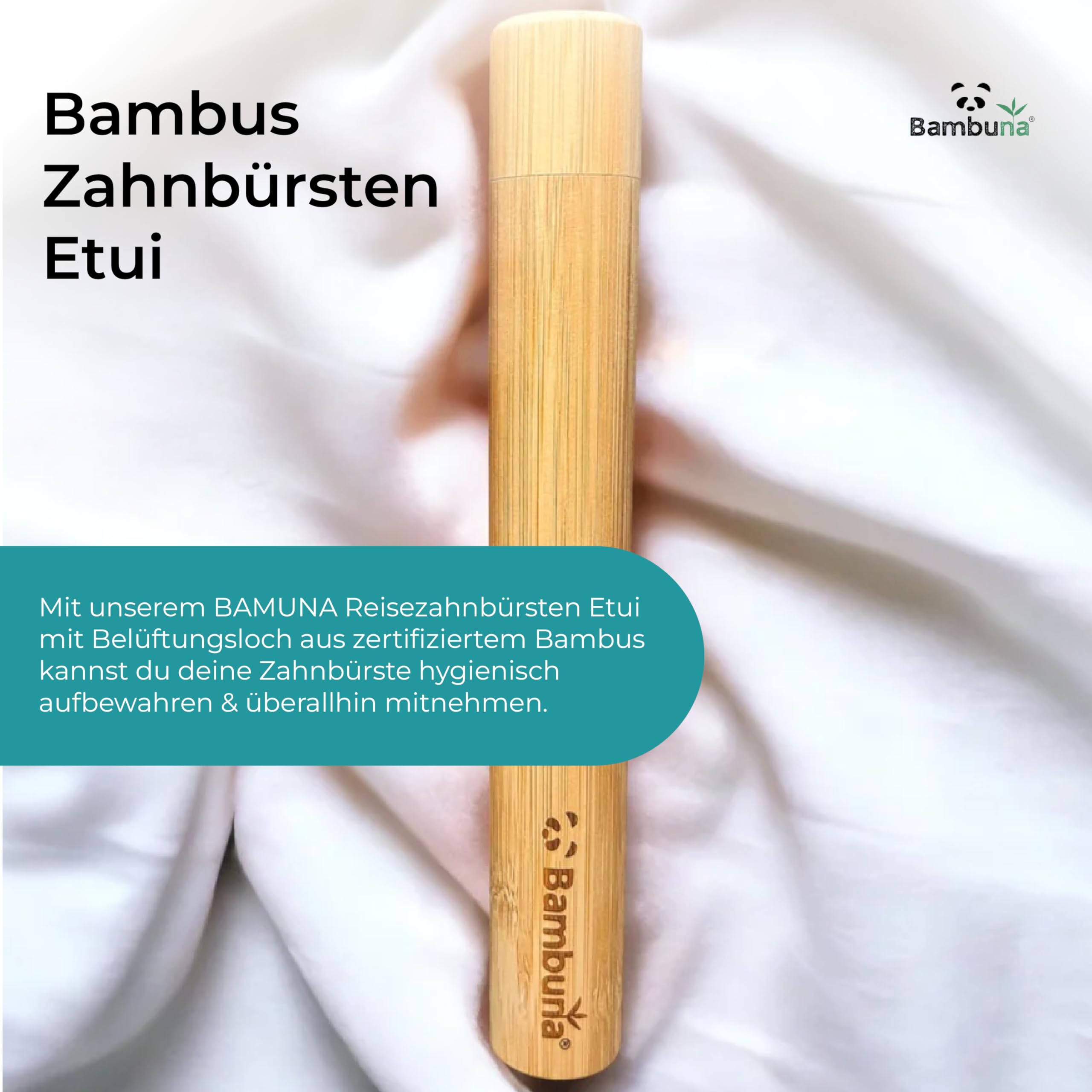 Bambuna Travel Toothbrush Case Made of Bamboo with Ventilation Hole, Toothbrush Case Bamboo - Image 2