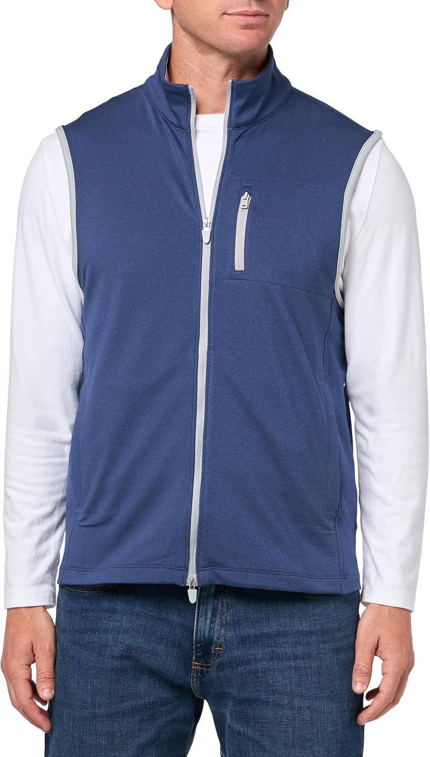 Brooks Brothers mens Knt Perf Full Zip Vest