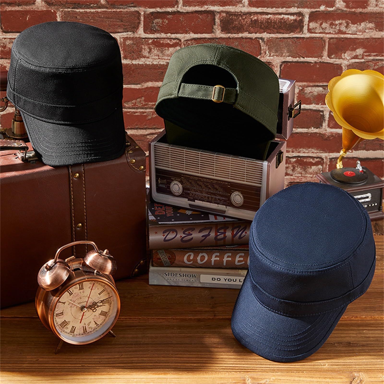 Berretto Militare da Cadetto Cappello da Baseball con Berretto Piatto e Lingua D'Anatra per Abbigliamento da Esterno