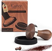 MELOX - Premium Barista Tamper 51 mm Stainless Steel & Walnut Wood (Classic) - Coffee Masher & Coffee Stamp [High Contact Pressure] - Coffee Tamper for Portafilter with Walnut Wooden Handle