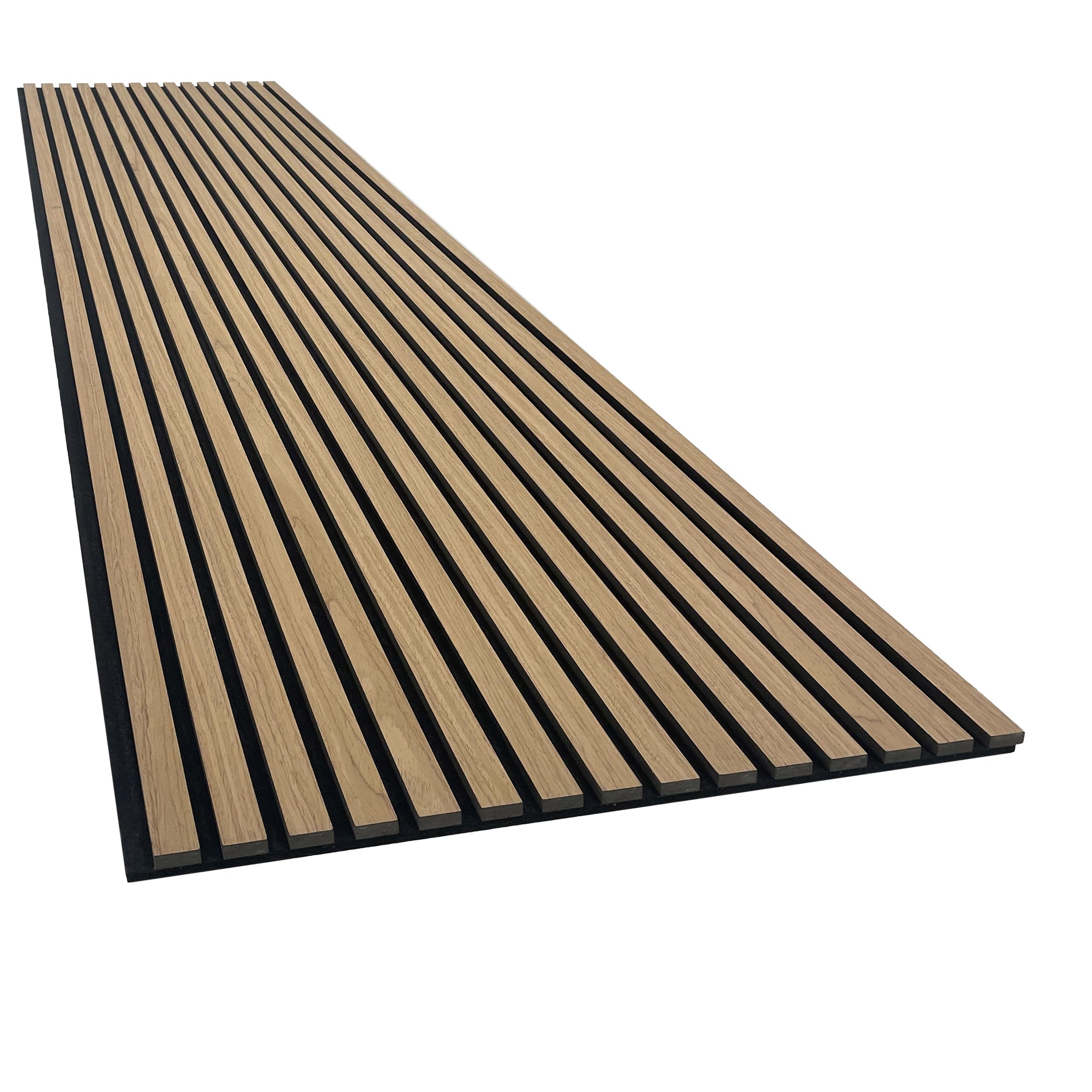 Akustikpaneel mit Holzfurnier in Bright Teak - 2700x600 mm - mit PET-Filz - 1 Stück