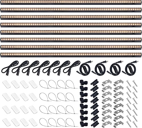 Miniatura 10 de Barrina Luces de cultivo para plantas de interior, espectro completo, 4 pies 160 W (8 x 20 W), tira de luz LED de cultivo para inicio de semillas,