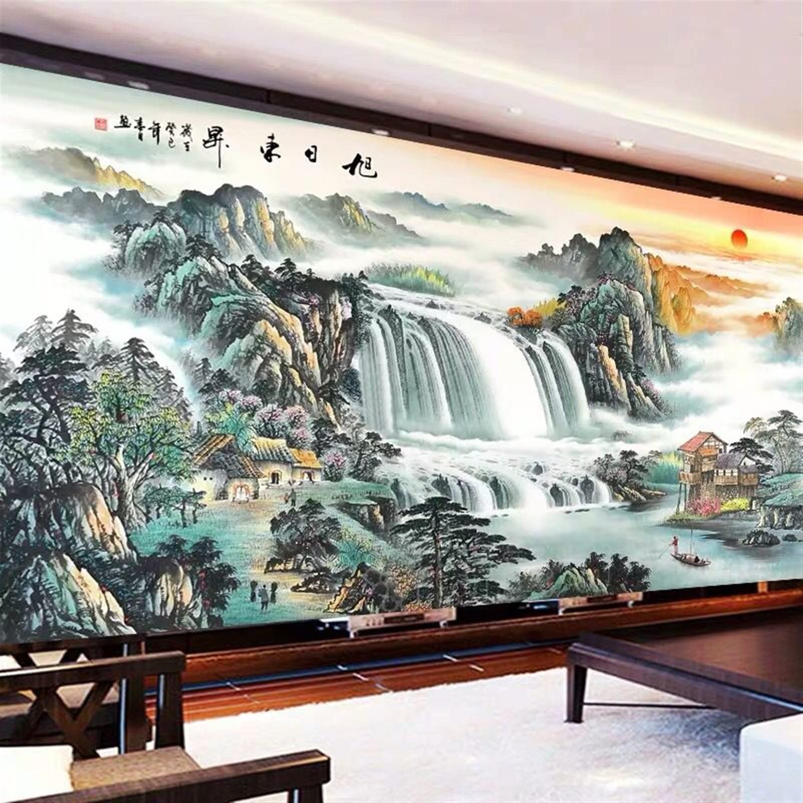 Costura de la Costura de tamaño Grande, Kit de Bordado Completo, patrón Impreso artesanía Artesanal (Size : 150x65cm Silk)