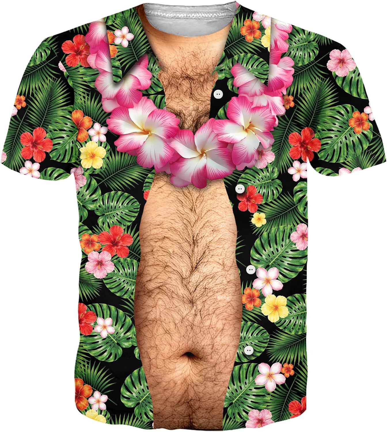 Mens Hawaiian Shirt with Abs Fake Muscle Shirts for Men 3D Funny Graphic Shirt S-XXL