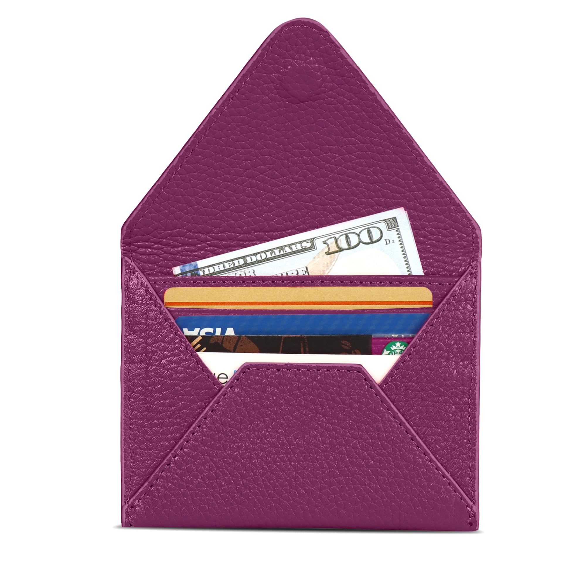 Otto Angelino Tarjetero de Cuero Genuino para Tarjetas de Crédito y Cartera de Viaje de sobre para Viajes con Cierre Magnético - Tarjetero para Tarjetas de créditos con múltiples Ranuras