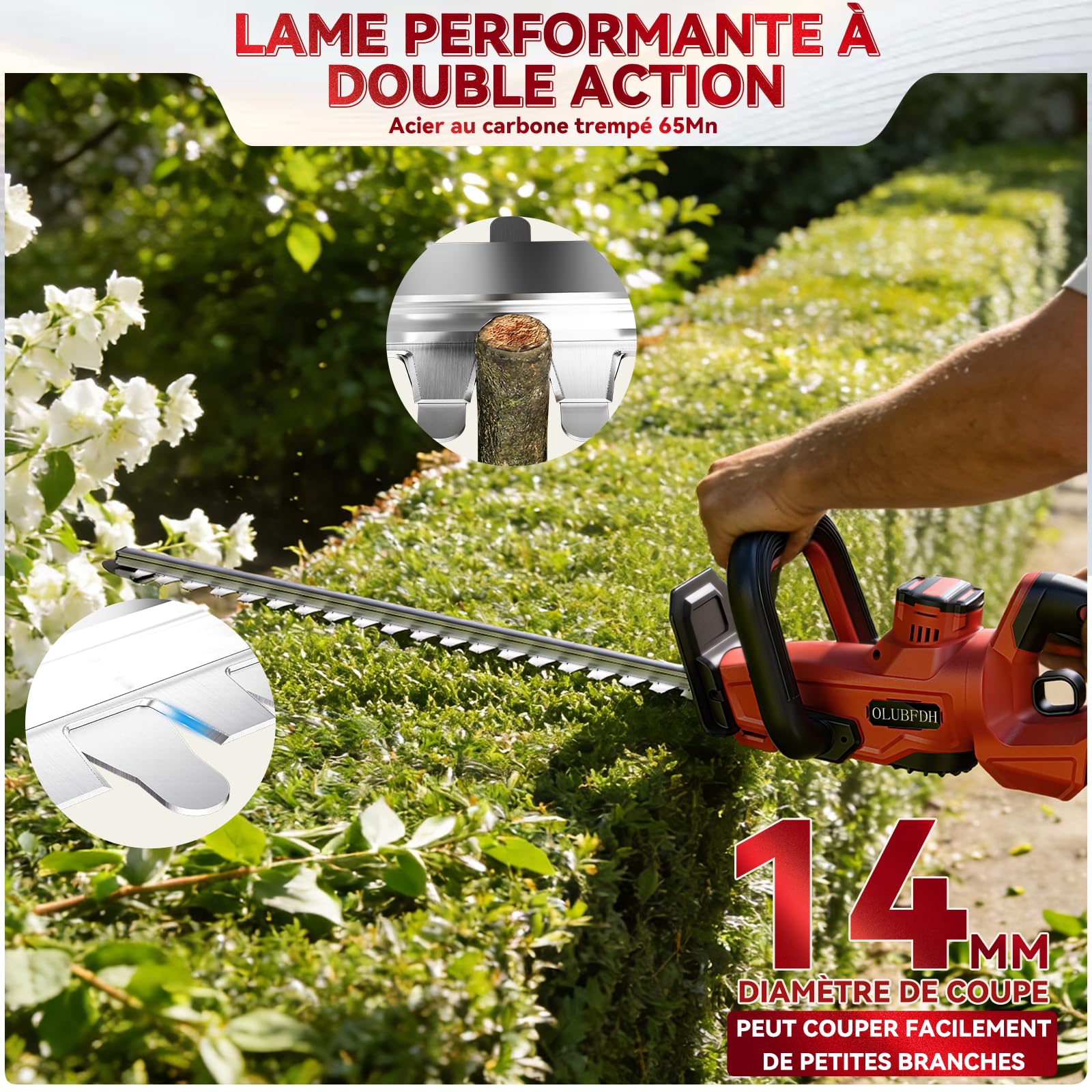 Taille Haie Batterie, pour Batteries Makita 18V, Taille-Haie Électrique