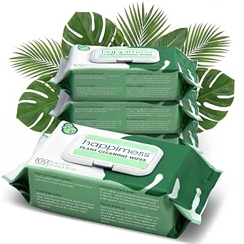 happimess Aloe Infused Plant Cleaning Wipes 100-Count, White, Pack of 4