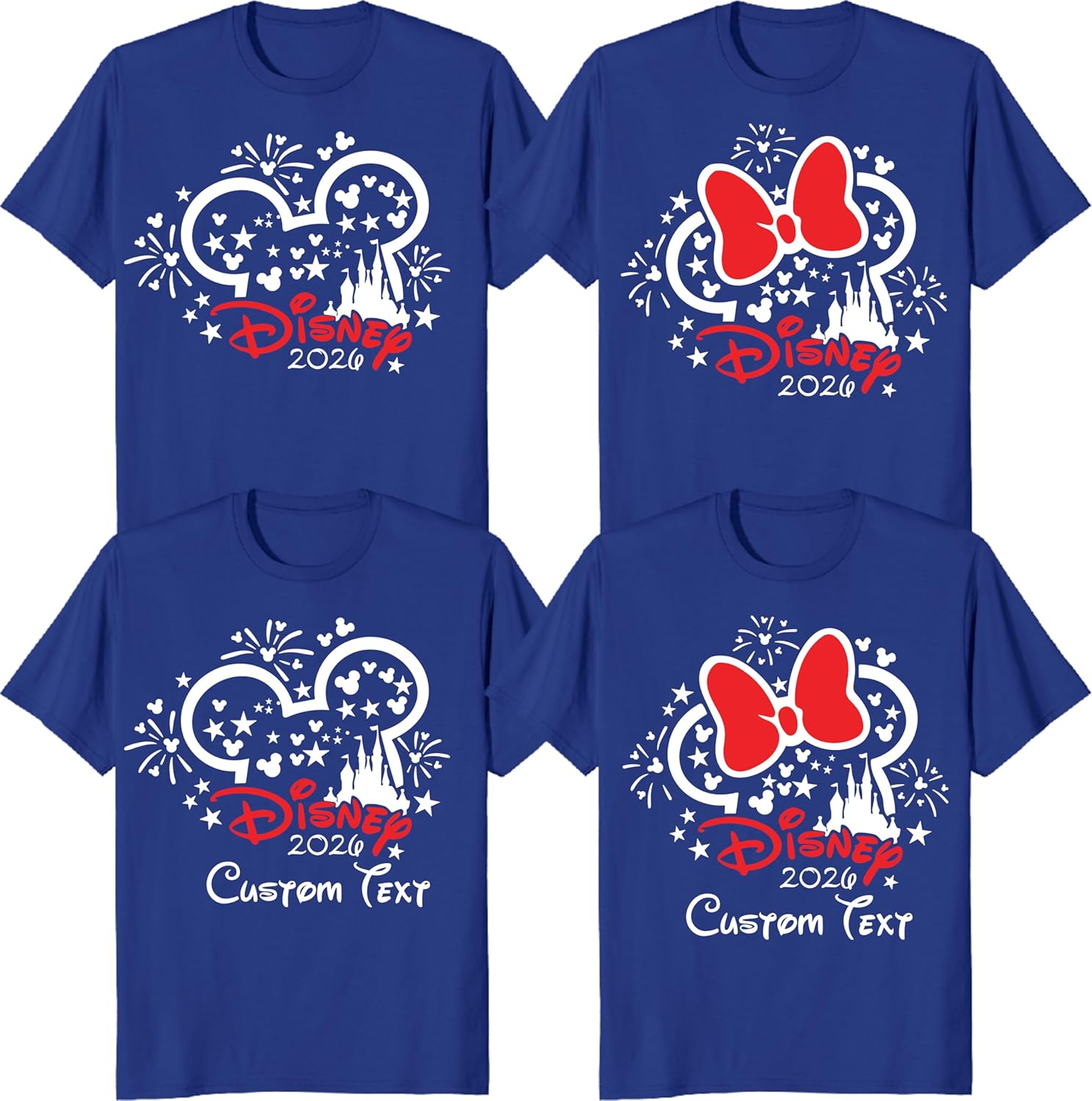 Custom Family Trip 2026 Shirts, Mickey Minnie Ears Design, Matching Family Vacation T-Shirts, Unisex Cotton Blend, Multiple Colors Available - Image 3