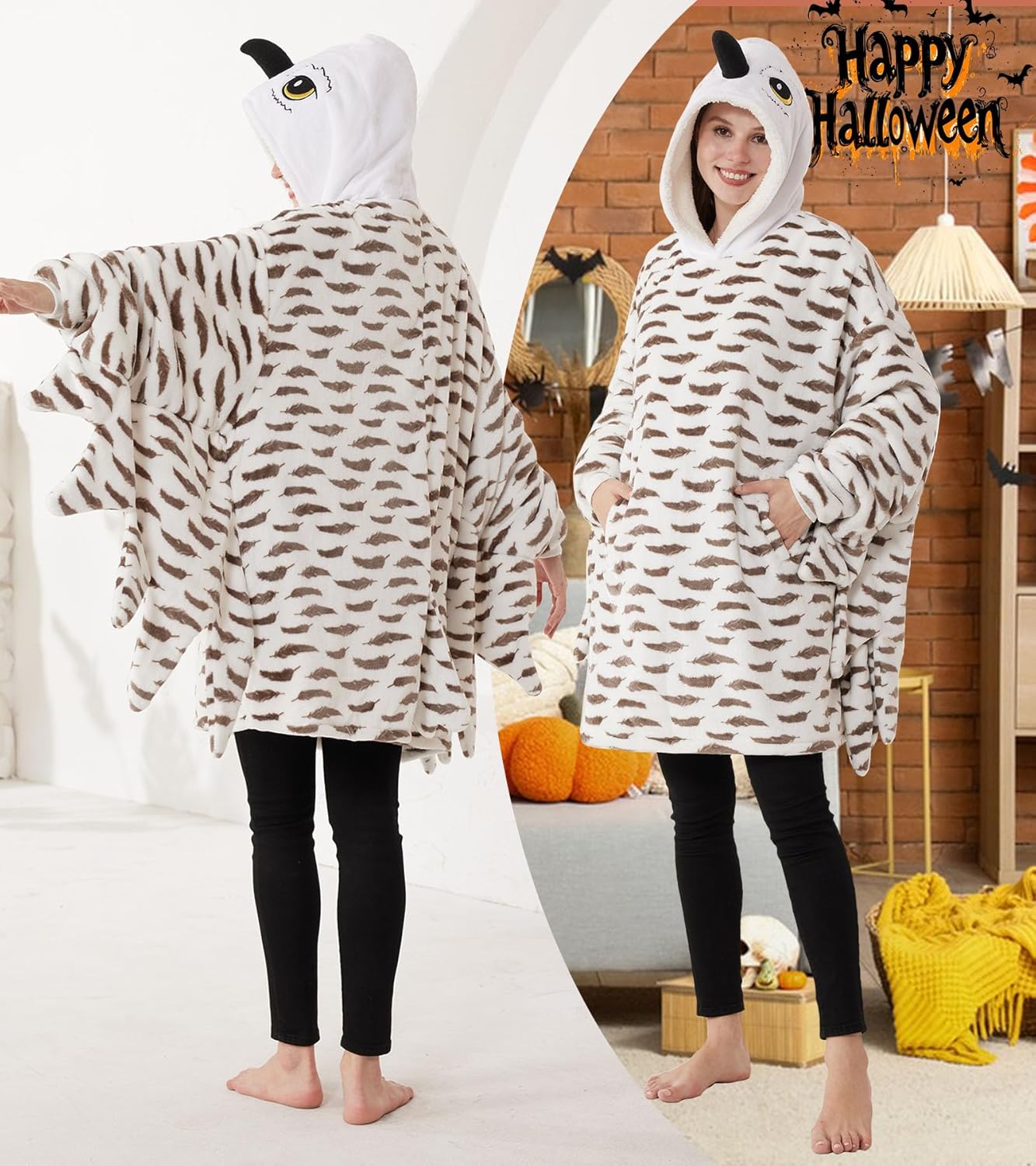 Kgromfy Unisex Animal Costume Novelty Oversized Pullovers Halloween Animal Cosplay Pajamas Warm Comfy Christmas Hoodie Outfit - Image 3