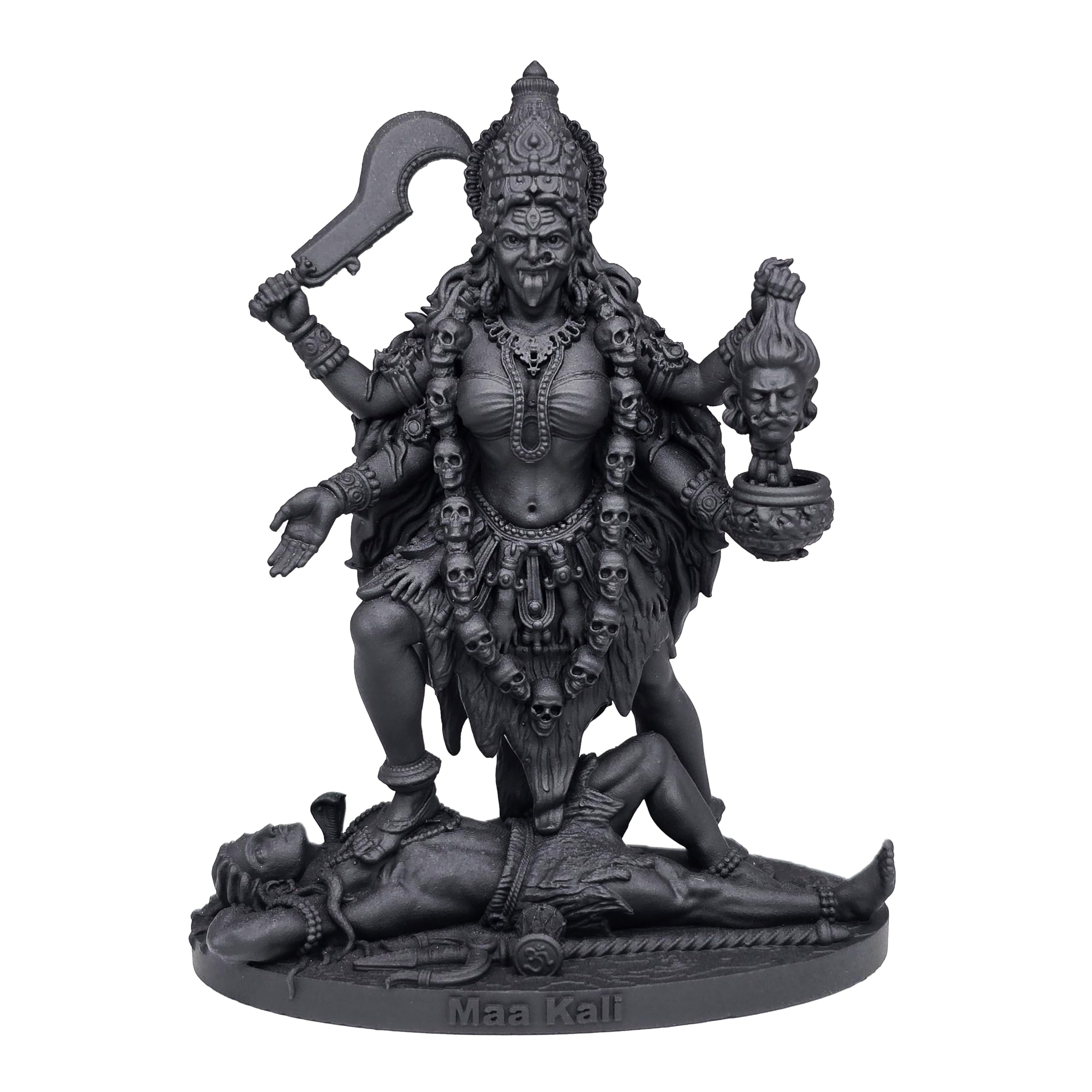MurtiHome Maa Kali Idol, 9 cm Height, Black, 3D Printed, UV Resin, Dakshina Kalika Murti, Mahakali Statue for Car Dashboard, Home, Office, and Gift-image-48