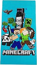 Children's Hand Towel, Sauna Towel, Beach Towel, Shower Towel, Bath Towel, 70 x 140 cm, Microfibre Gift for Boys (Minecraft Steve Alex)