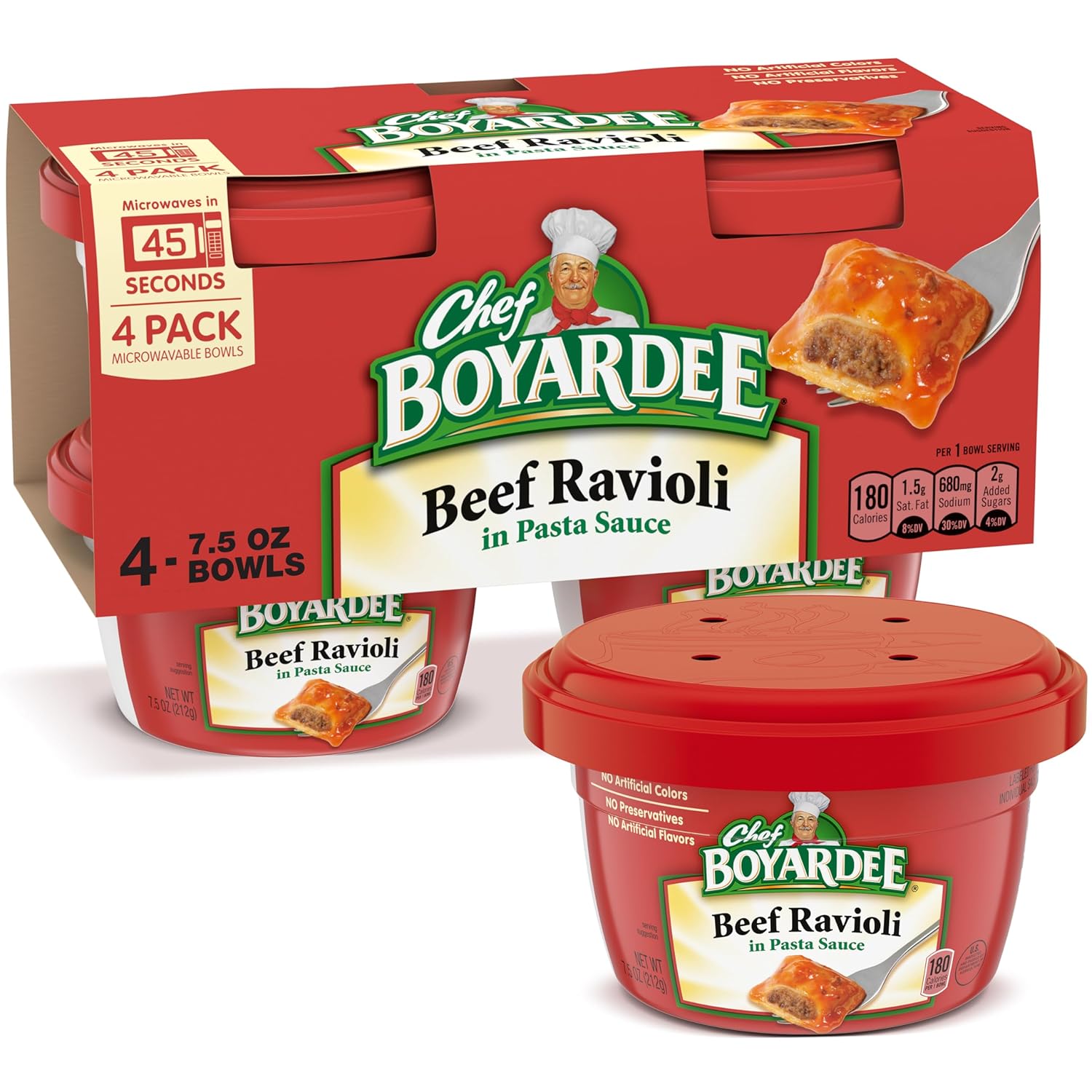 Amazon.com : Chef Boyardee Beef Ravioli, Microwave Meal, 7.5 oz. 4 ...