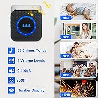 Vista 5 de Wireless Door Chime for Business When Entering Door Chimes When Door Opens for Home Door Sensor Alarm with 800Ft Range 55 Chimes 5 Volume Levels