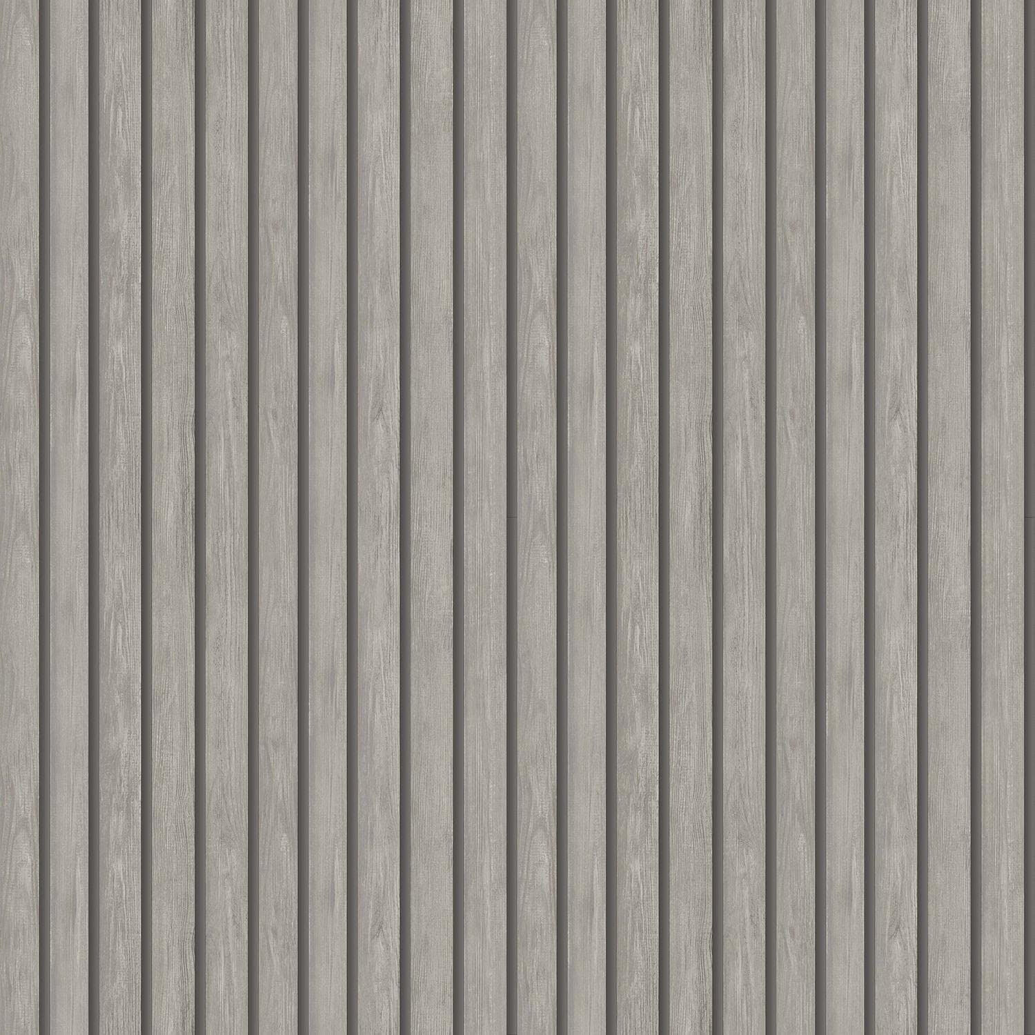 Grey Wooden Slat Wallpaper Wood Effect Modern Realism Contemporary Feature Wall Bedroom