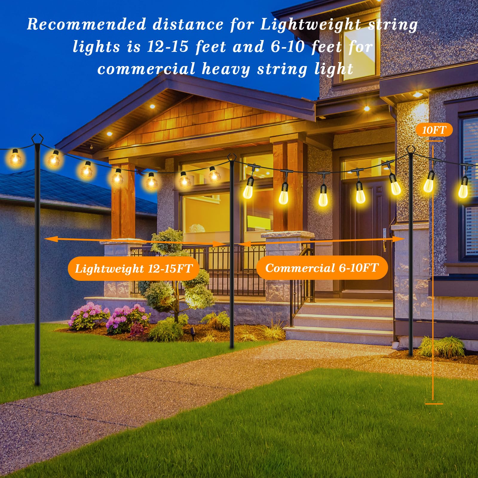 Best Poles for String Lights in 2026: Top 5 Picks 2 Mutovlin 2 Pack String Light Poles,10 Ft Light Poles for Outside String Lights,O — product photo