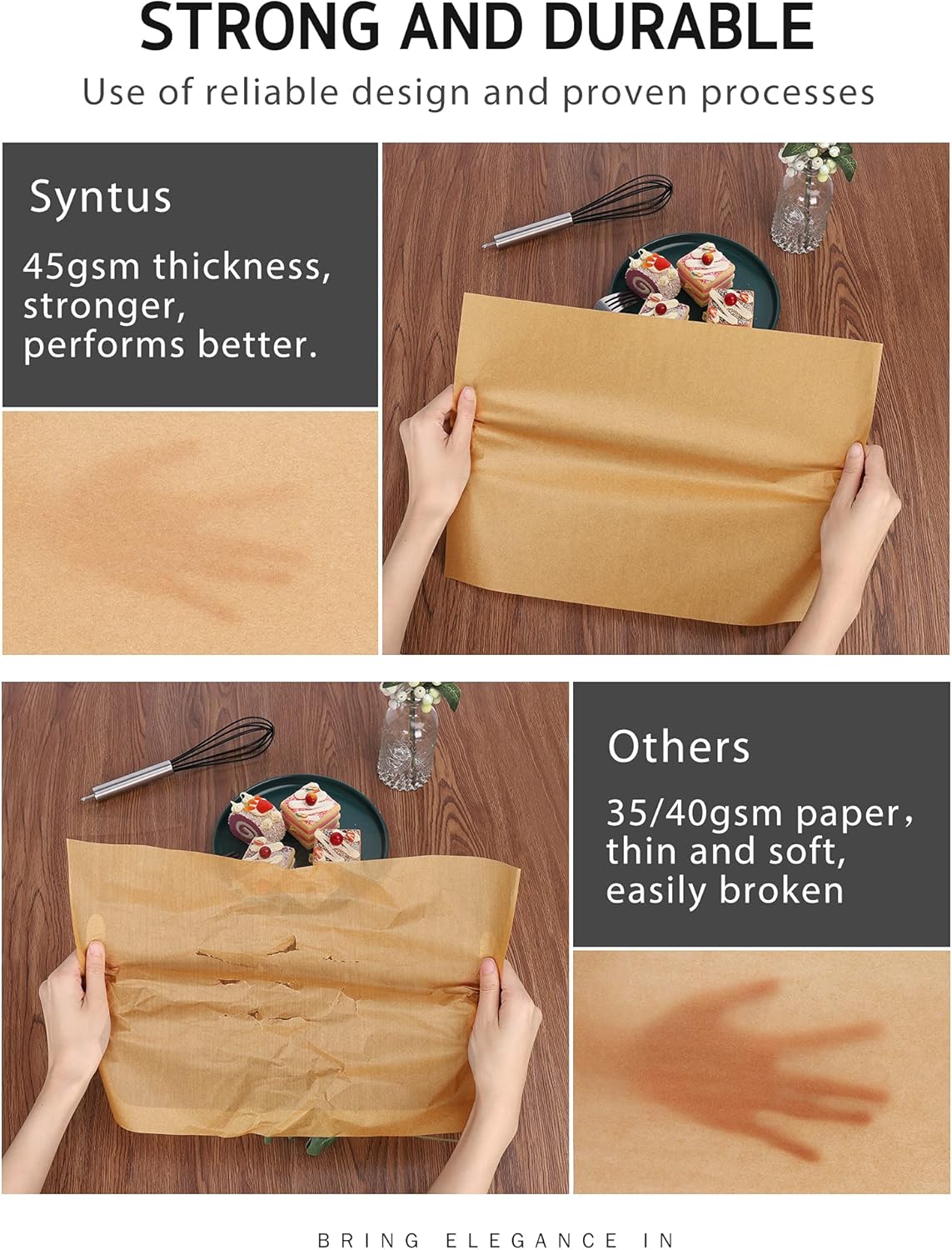 Syntus Parchment Paper Sheets, 50 Pcs Non-Stick Precut 12 x 16 Inch Unbleached Baking Papers for Cookies Steaming Bread Cup Cake Grilling Air Fryer: Home & Kitchen