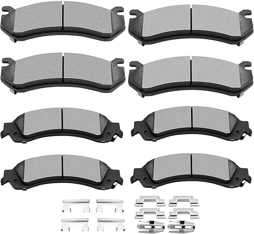 SCITOO Kits de pastillas de cerámica D785C D834 delanteras y traseras para Cadillac Escalade, Escalade ESV, Escalade EXT, para Chevy Avalanche 1500,